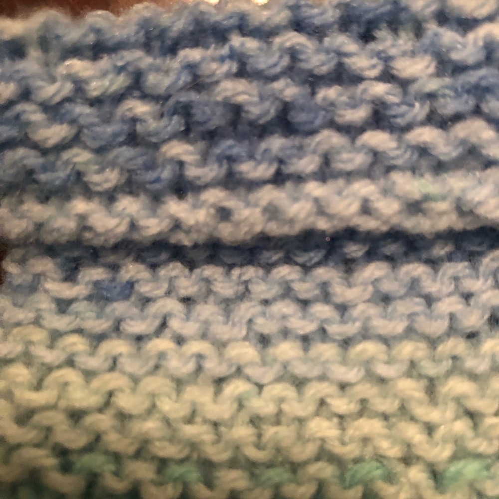 Hand Knit Baby Booties, Variegated‎ Yarn w/Bow, Blue/Green NWOT Sized 3-6 months - Picture 6 of 7